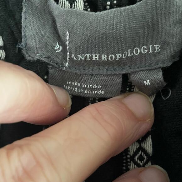 Anthropologie Anthro Size M Essential Beach Pants Black Embroidered - Picture 4 of 6